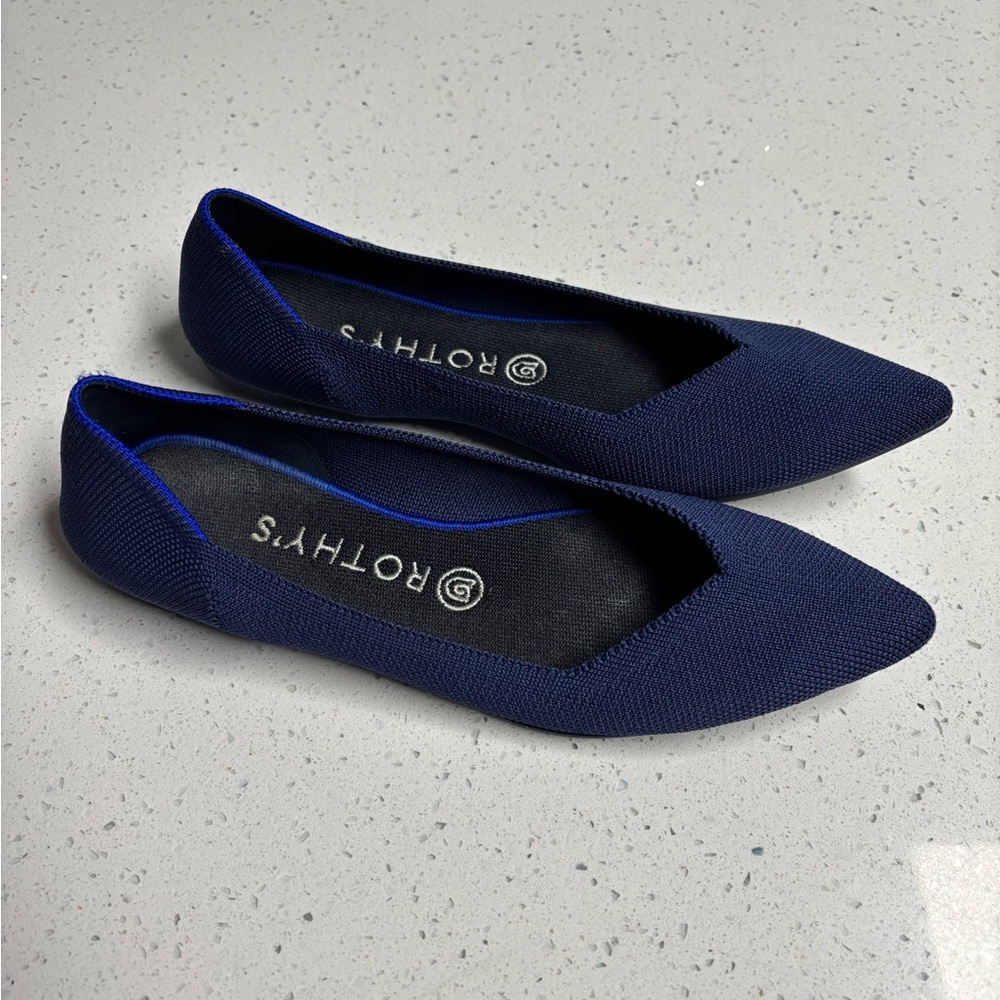 Rothy's Navy Blue Pointed Flats